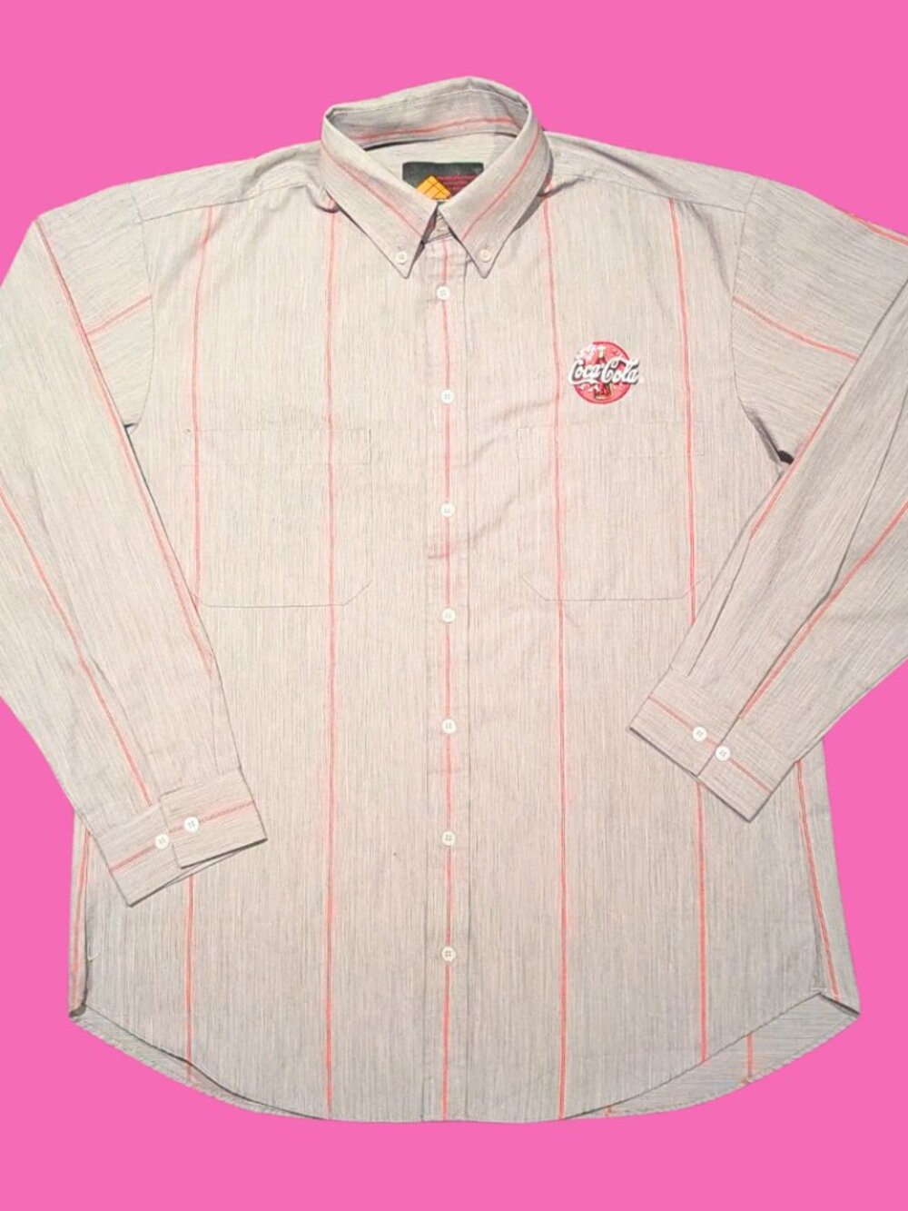 Vintage 1980's Coca-Cola Button Down Shirt Size L-XL